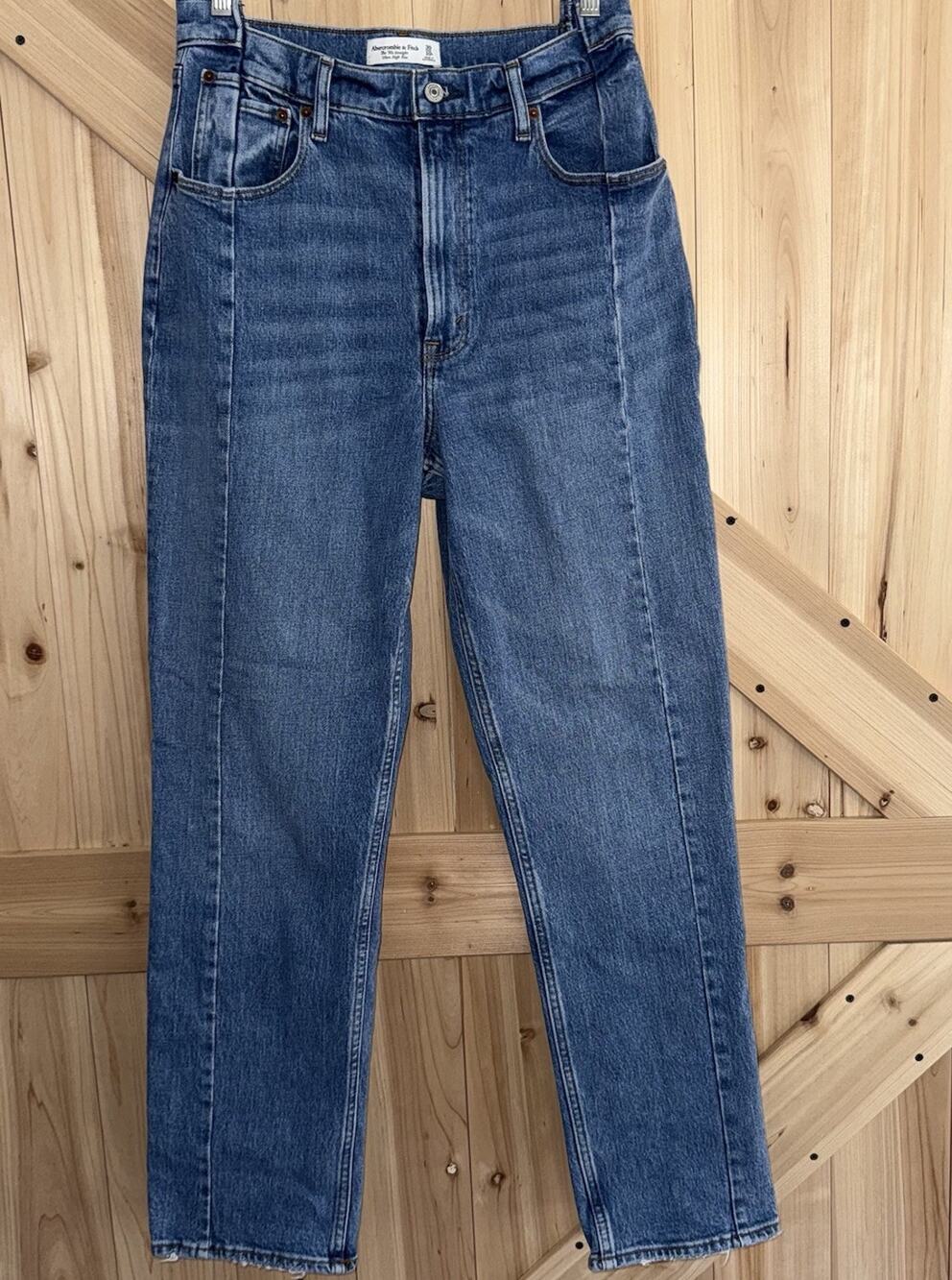 Abercrombie & Fitch 90s Ultra High Rise Straight Curve Love Preppy Retro 30/10
